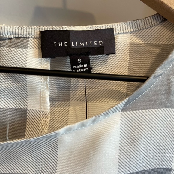 NWT The Limited SZ S White and Grey Check 3/4 Sleeve Blouse! - Picture 10 of 13